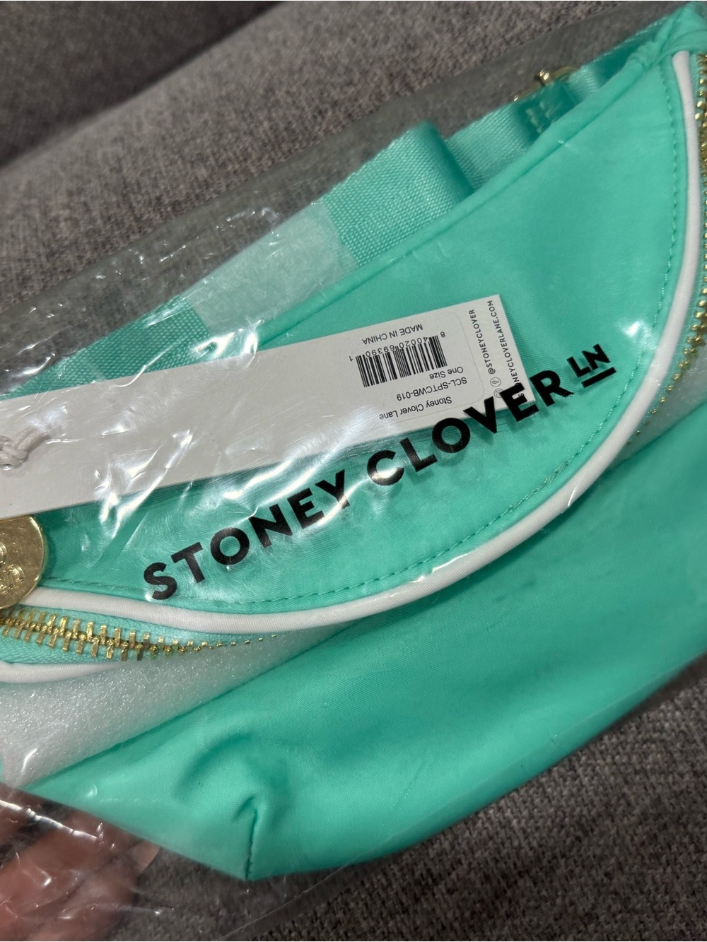 Stoney Clover Lane Mint Green Fanny Pack with White Trim